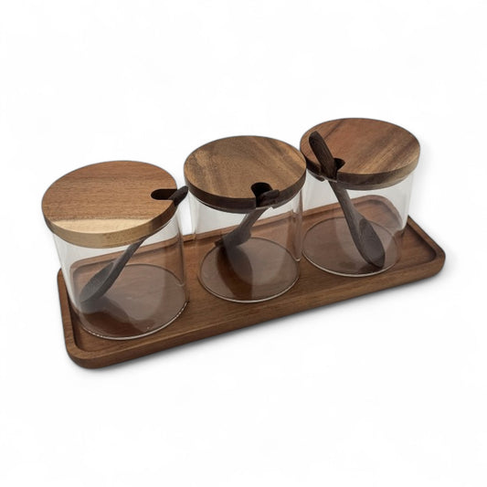 Acacia Wood Jars